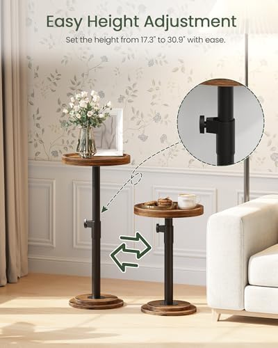 Height Adjustable Drink Table, Small Round Side Table, Pedestal Martini Table with Thickened Base, for Small, alternate view
