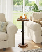 Height Adjustable Drink Table, Small Round Side Table, Pedestal Martini Table with Thickened Base, for Small, alternate view