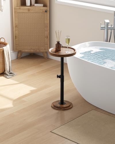 Height Adjustable Drink Table, Small Round Side Table, Pedestal Martini Table with Thickened Base, for Small, alternate view