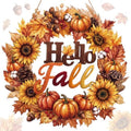 Hello Fall Door Sign Wreath Wooden Fall Autumn Decorations Sign