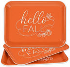 Hello Fall Serving Platters Set, Serving Trays, 3 Pack, 13x10 Inch in Large in 3Pcs Hello Fall
