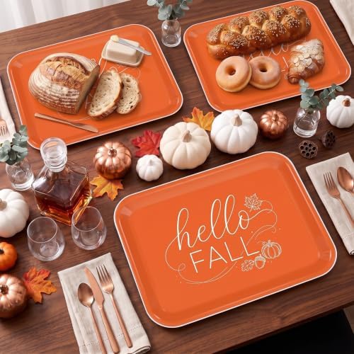Hello Fall Serving Platters Set, Serving Trays, 3 Pack, 13x10 Inch in Large in 3Pcs Hello Fall, alternate view 2