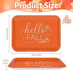 Hello Fall Serving Platters Set, Serving Trays, 3 Pack, 13x10 Inch in Large in 3Pcs Hello Fall, alternate view 3