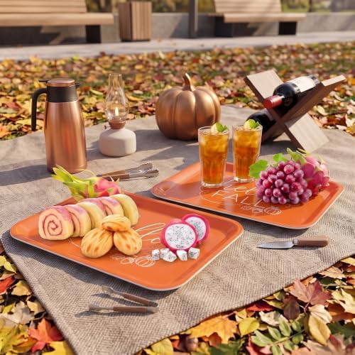 Hello Fall Serving Platters Set, Serving Trays, 3 Pack, 13x10 Inch in Large in 3Pcs Hello Fall, alternate view 5