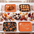 Hello Fall Serving Trays, Serving Platters, 4Pack, 13x10 Inch in Large in 4Pcs Hello Fall Pumpkin, alternate view 2