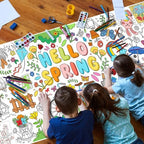 Hello Spring Giant Coloring Poster for Classroom - 31.5x72 Versatile Spring Activity Poster/Table Cover for, alternate view 4