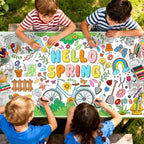 Hello Spring Giant Coloring Poster for Classroom - 31.5x72 Versatile Spring Activity Poster/Table Cover for, alternate view 5