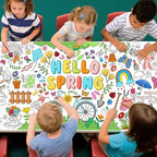 Hello Spring Giant Coloring Poster for Classroom - 31.5x72 Versatile Spring Activity Poster/Table Cover for, alternate view 7