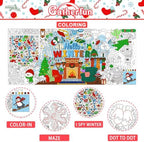 Hello Winter Giant Coloring Poster, 31.5 x 72 Inch Christmas Activity Poster, Winter Crafts Tablecloth for, alternate view 2