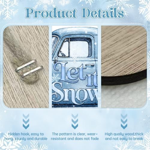 Hello Winter Sign Wreath For Front Door Decor 12x12in Winter Gnome Wreath, alternate view 4