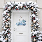 Hello Winter Sign Wreath For Front Door Decor 12x12in Winter Gnome Wreath, alternate view 5