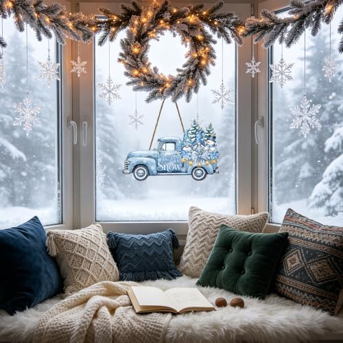Hello Winter Sign Wreath For Front Door Decor 12x12in Winter Gnome Wreath, alternate view 7