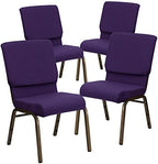 Hercules 18.5 in Wide Fabric Church Chair, Gold, 4-Pack in Gold