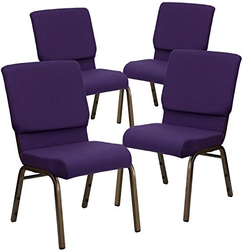 Hercules 18.5 in Wide Fabric Church Chair, Gold, 4-Pack in Gold
