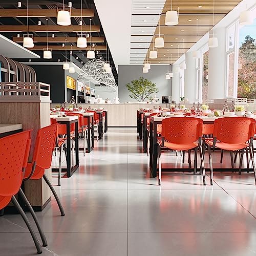 HERCULES -5 Pack 880 lb. Capacity Orange Plastic Stack Chair | Comfortable Seating with Durable Design, alternate view 6
