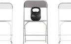 Hercules Big and Tall Commercial Folding Chair - Extra Wide 650LB. Capacity - Durable Plastic - Gray, 4-Pack in