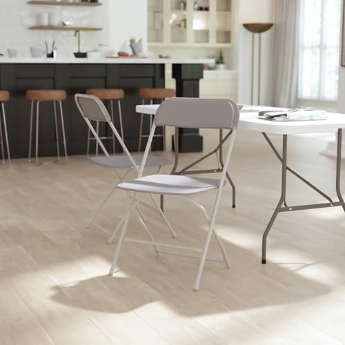 Hercules Big and Tall Commercial Folding Chair - Extra Wide 650LB. Capacity - Durable Plastic - Gray, 4-Pack in, alternate