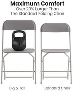 Hercules Big and Tall Commercial Folding Chair - Extra Wide 650LB. Capacity - Durable Plastic - Gray, 4-Pack in, alternate