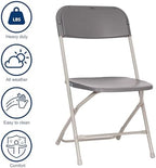 Hercules Big and Tall Commercial Folding Chair - Extra Wide 650LB. Capacity - Durable Plastic - Gray, 4-Pack in, alternate