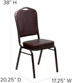 Hercules Crown Back Stackable Banquet Chair, Brown, 4-Pack in Brown, alternate view 3