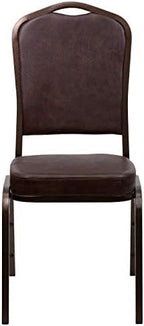 Hercules Crown Back Stackable Banquet Chair, Brown, 4-Pack in Brown, alternate view 5
