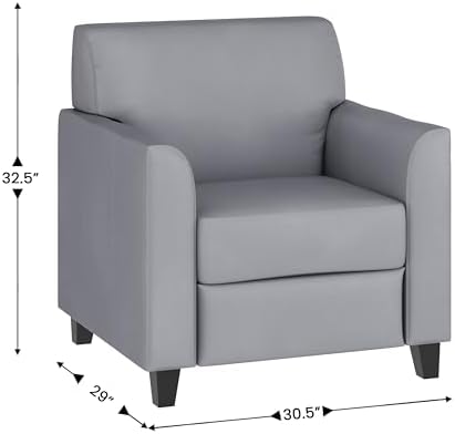 HERCULES Diplomat Series Gray LeatherSoft Chair, alternate view 3