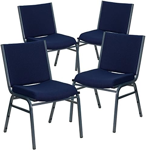 Hercules Fabric Stack Chair, Navy Blue, 4-Pack in Navy Blue