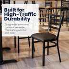 Hercules Ladder Back Chair - Vinyl Seat, Black/Mocha, alternate view 5