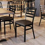 Hercules Ladder Back Chair - Vinyl Seat, Black/Mocha, alternate view 6