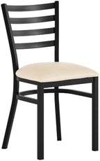 Hercules Ladder Back Chair with Vinyl Seat, Black/Tan