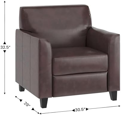 Hercules LeatherSoft Chair, Brown in 29"D x 30.5"W x 32.5"H in Brown, alternate view 3