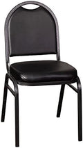 Hercules Metal Dome Back Stackable Banquet Chair, Black in Black
