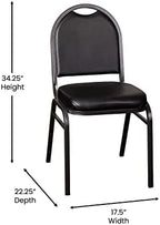 Hercules Metal Dome Back Stackable Banquet Chair, Black in Black, alternate view 3