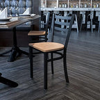 Hercules Metal Ladder Back Restaurant Chair, Natural, alternate view 2