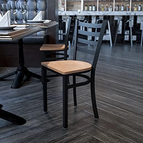Hercules Metal Ladder Back Restaurant Chair, Natural, alternate view 2