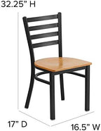 Hercules Metal Ladder Back Restaurant Chair, Natural, alternate view 3