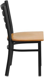 Hercules Metal Ladder Back Restaurant Chair, Natural, alternate view 4