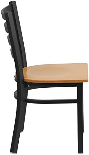 Hercules Metal Ladder Back Restaurant Chair, Natural, alternate view 4