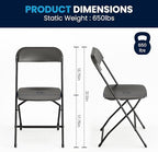 Hercules Plastic Folding Chair, Black in Black, alternate view 2