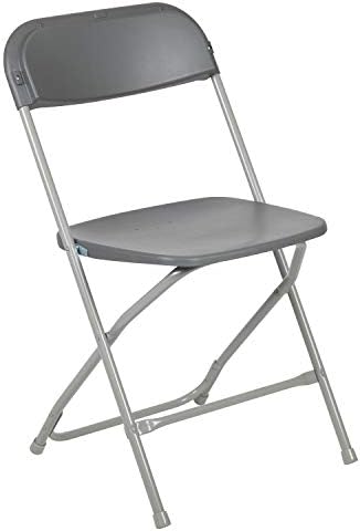 Hercules Plastic Folding Chair, Gray in Gray