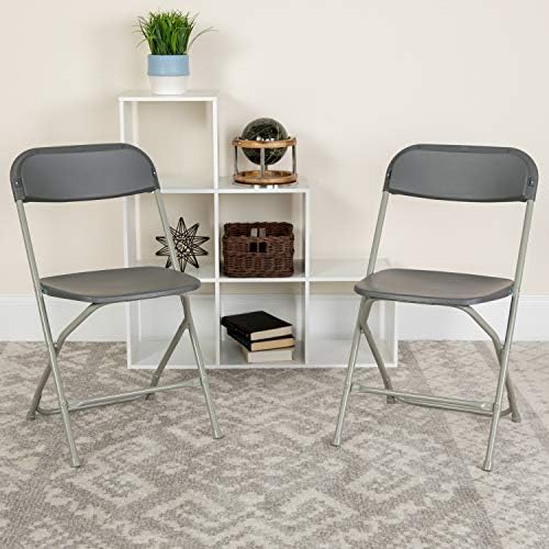 Hercules Plastic Folding Chair, Gray in Gray, alternate view 2