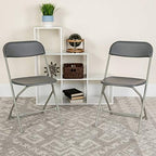 Hercules Plastic Folding Chair, Gray in Gray, alternate view 2