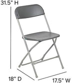 Hercules Plastic Folding Chair, Gray in Gray, alternate view 3