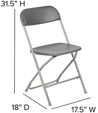Hercules Plastic Folding Chair, Gray in Gray, alternate view 3