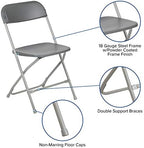 Hercules Plastic Folding Chair, Gray in Gray, alternate view 4