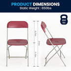 Hercules Plastic Folding Chair, Red in Red, alternate view 3