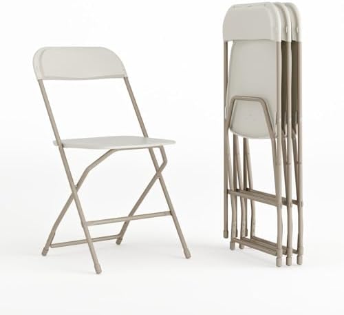 Hercules Plastic Folding Event Chair, Beige, 4-Pack in Beige