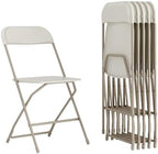 Hercules Plastic Folding Event Chair, Beige, 6-Pack in Beige