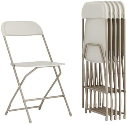 Hercules Plastic Folding Event Chair, Beige, 6-Pack in Beige