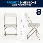 Hercules Plastic Folding Event Chair, Beige, 6-Pack in Beige, alternate view 2